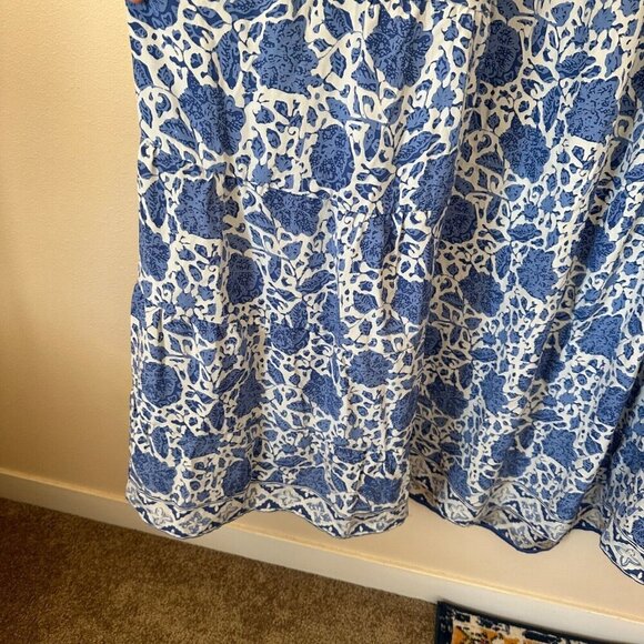 Natalie Martin Womens 100% Silk Mesa Maxi Dress Sz M Geranium Print Boho Prairie - Picture 4 of 9